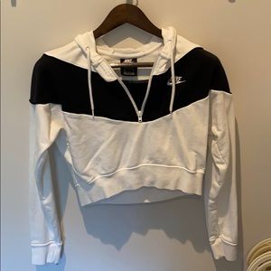 Nike zip front crop hoodie